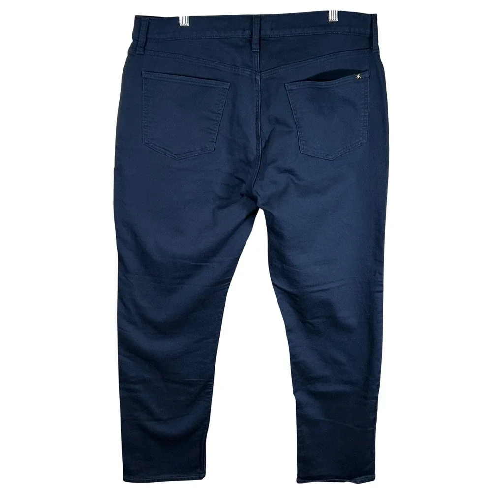 Banana Republic Mens Navy Blue Traveler Stretch Slim Straight Pants 36x30